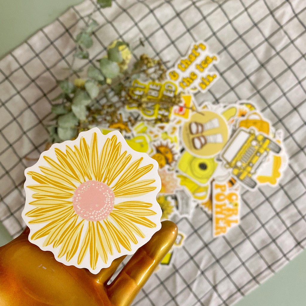 Combo 50 tấm Sticker dán mũ bảo hiểm, laptop sổ tay xinh xắn