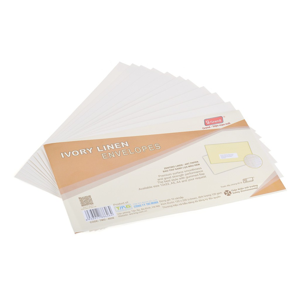 XẤP 20 CÁI BAO THƯ KRAFT GRAND 12x22 CM