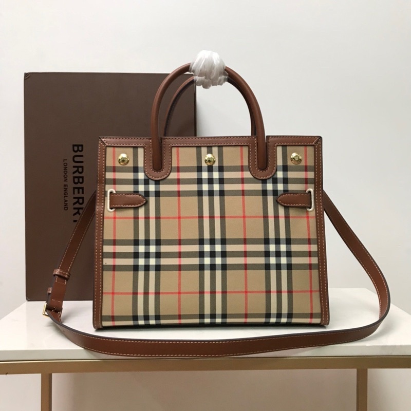 Túi xách / cặp công sở nữ Burberry Title BBR da thật cao cấp size 32 thiết kế vintage hàng vip 1-1