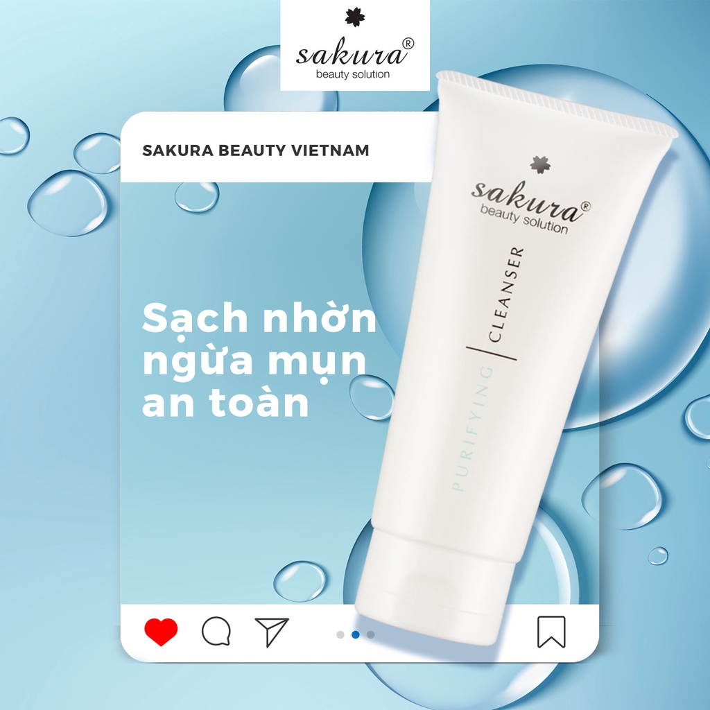 Sữa rửa mặt dành cho da dầu, mụn Sakura Purifying Cleanser 100ml
