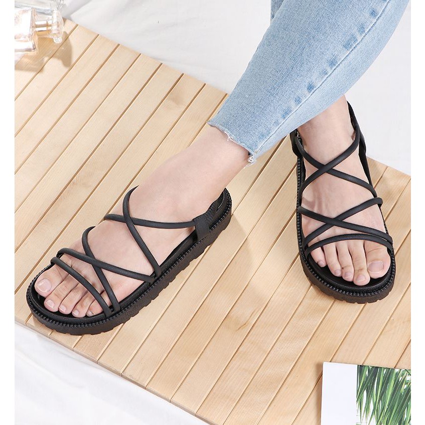 Sandal Nữ Chiến Binh Nhiều Quai Mảnh Đế 2 Tầng Cực Êm Chống Nước