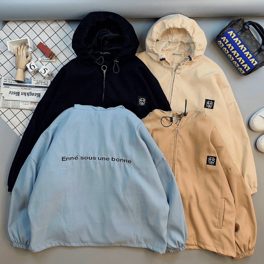 (MẪU MỚI) Áo Khoác nữ  thêu họa tiết quỷ nhỏ xinh chất liệu da lộn cao cấp có bốn màu HHP