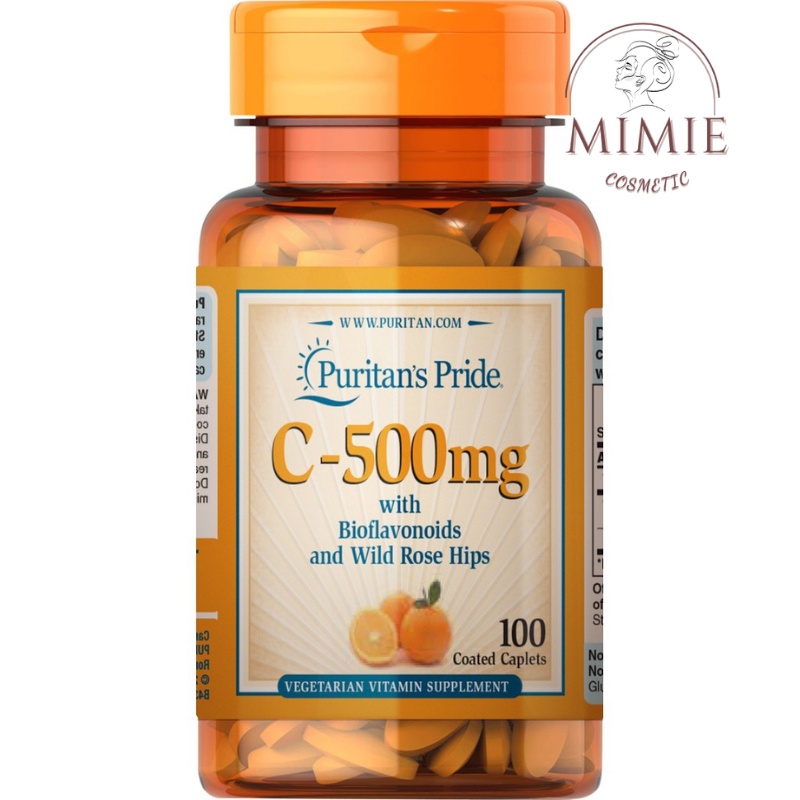 Viên uống vitamin C Puritan's pride - bổ sung vitamin C giúp sáng da, mờ nám, làm đẹp da 500mg - 1000mg