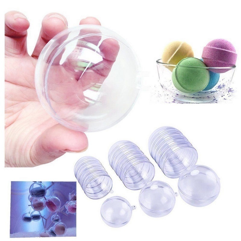 Set 10 quả cầu nhựa trong suốt dùng để trang trí cây thông Giáng sinh tiện lợi