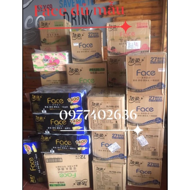 Giấy ăn Face đen thùng 18 gói