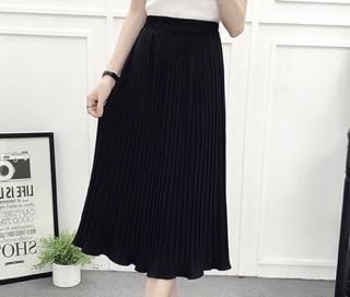 Quần váy voan dài dập ly