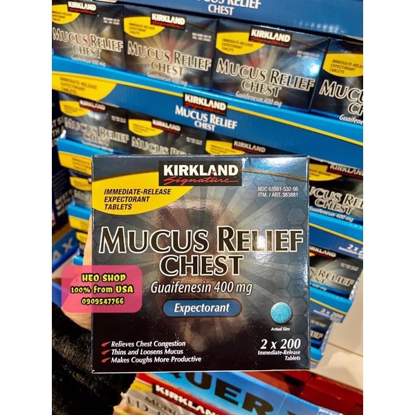 Bao đựng Mucus Relief Chest của Kirkland