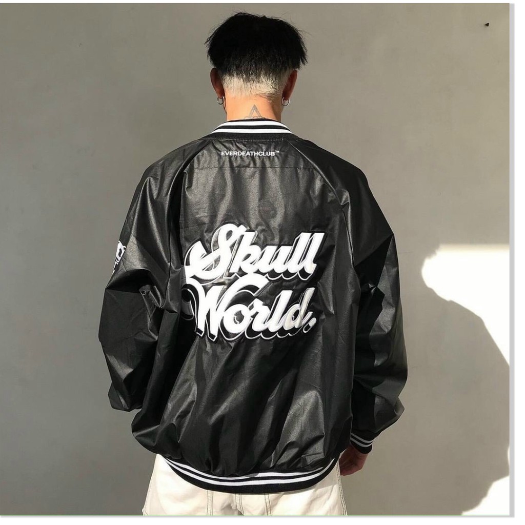 ÁO KHOÁC DÙ BOMBER BÓNG CHÀY SKULL WORLD SIÊU ĐỈNH