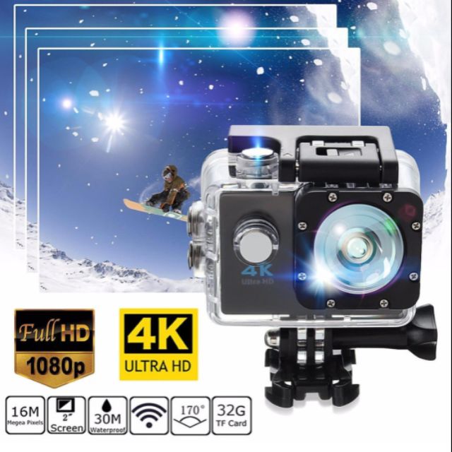 Camera thể thao, hành động, đi phượt 4K Ultra HDChuẩn chống nước, chống rung (Hàng đã qua sử dụng)