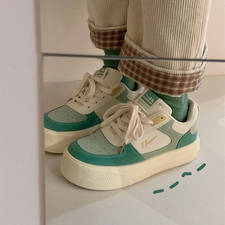 Giày Thể Thao Trắng Mũi To Phong Cách Hàn Quốc Dễ Phối Đồ Thời Trang Mùa Xuân Cho Học Sinh