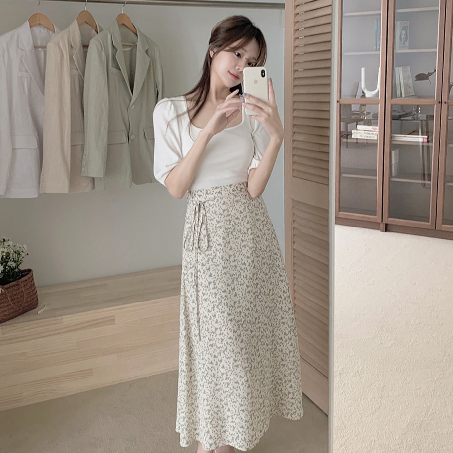 Chân Váy Dài Dáng Chữ A Lưng Cao In Hoa Xinh Xắn Thời Trang 43428 | BigBuy360 - bigbuy360.vn