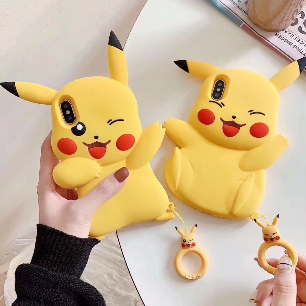 Ốp Điện Thoại Silicon Hình Pikachu 3D Cho iPhone XS Max 11ProMax 12ProMax 13ProMax