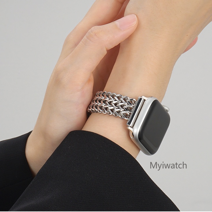 Dây Đeo Đồng Hồ Bằng Kim Loại Mỏng Cho iwatch serise 7 6 5 4 3 2 SE 41mm 45mm 44mm 40mm 42mm 38mm