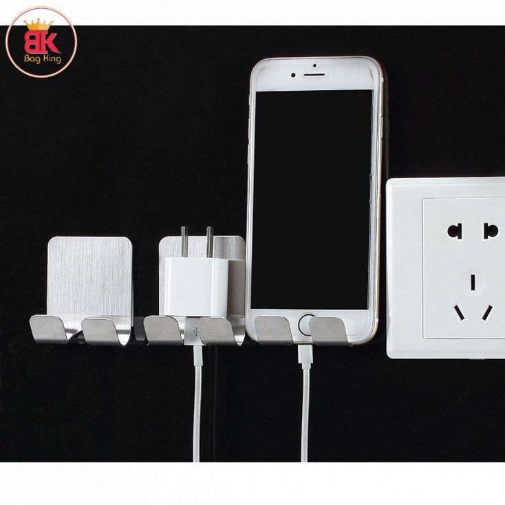 Móc Inox SUS304 Dán Tường Kẹp Giữ Dây Điện Phích Cắm Điện ,Kệ Đỡ Sạc Điện Thoại