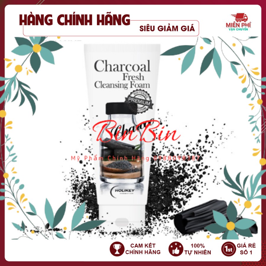 [Hàng Nhập Khẩu] Sữa rửa mặt trắng da - sữa rửa mặt chiết xuất từ Than hút bã nhờn, thu nhỏ lỗ chân lông Holikey HQ.