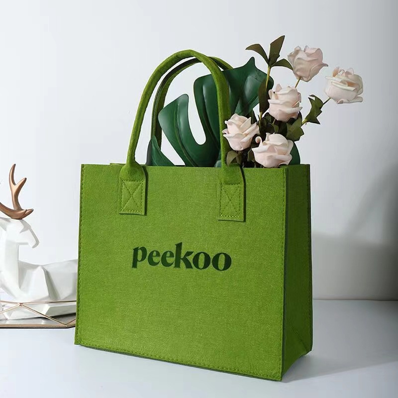 Túi PEEKOO XANH LÁ Size 40 hot trend 2022 vải nỉ đi biển, đi du lịch