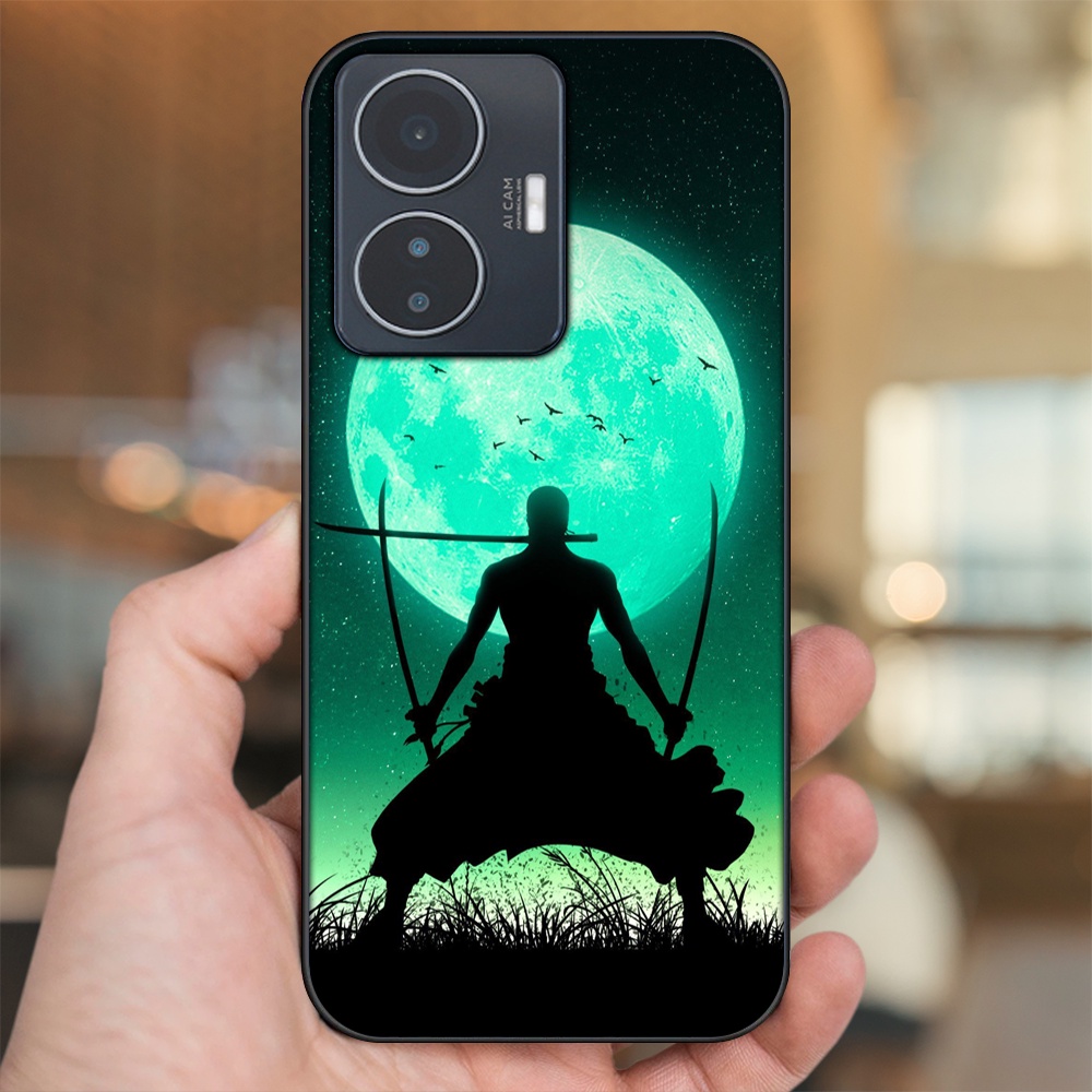 Ốp lưng Vivo Y55 2022 viền đen in hình Zoro One Piece