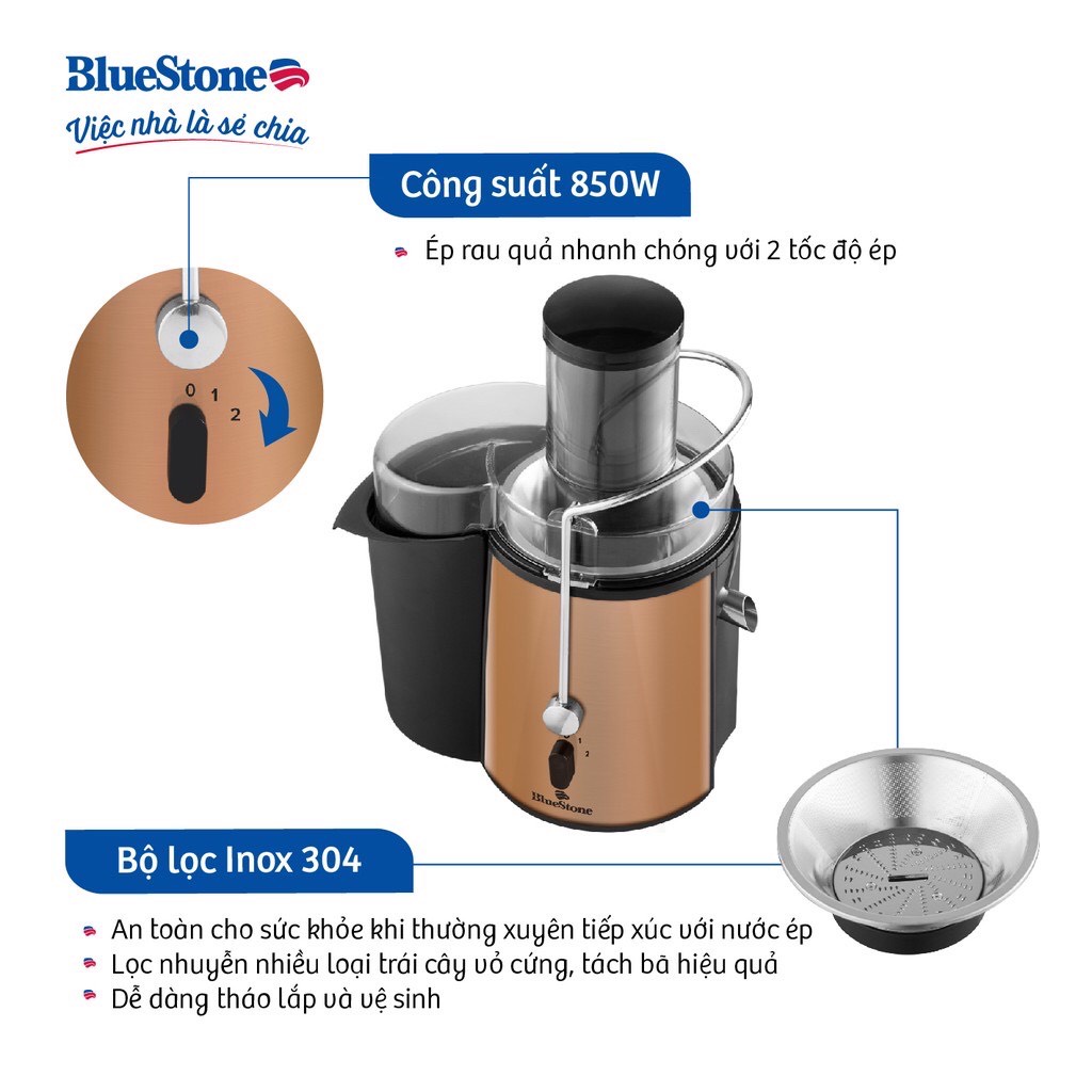 Máy Ép Trái Cây BlueStone JEB-6545 (850W) - Hàng chính hãng - Bảo hành 24 tháng