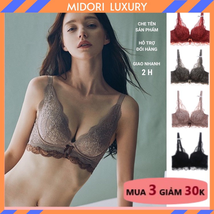 Áo lót ren không gọng đệm dày 5cm nâng ngực nhẹ mút hơi cao cấp Mi128
