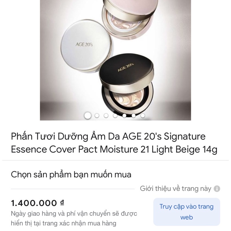 Phấn nền + kèm lõi lạnh che phủ dưỡng ẩm Age's 20 Essence Cover Pact Original SPF 50+ PA+++ | BigBuy360 - bigbuy360.vn