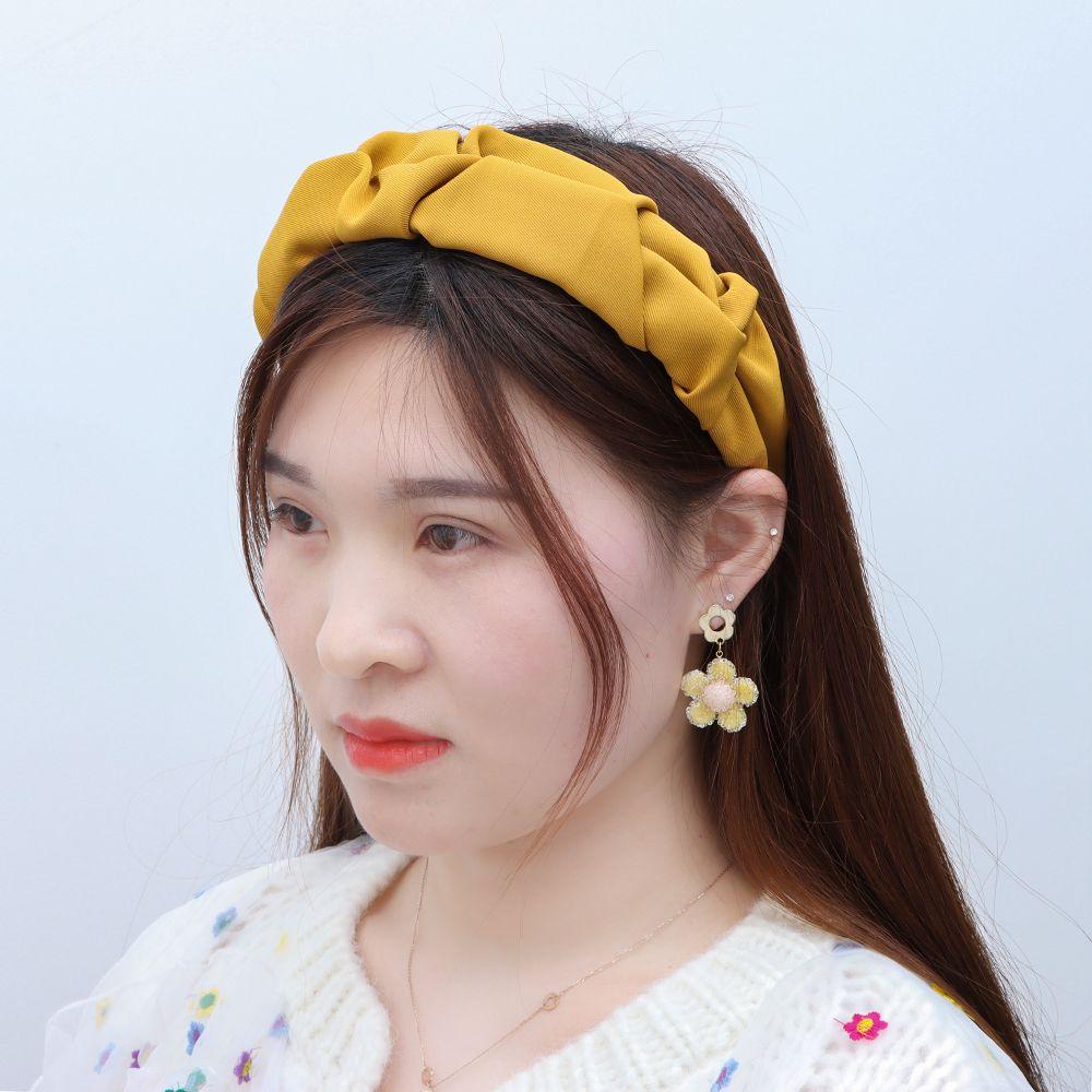 Băng Đô Cài Tóc Bản Rộng Màu Trơn Thời Trang MIHAN1