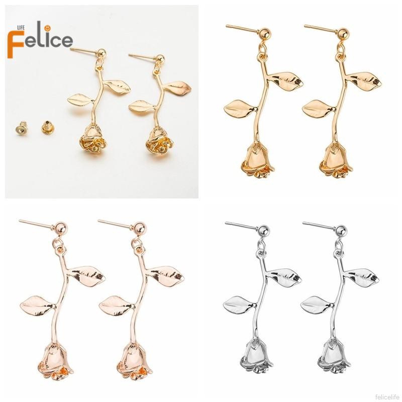 Bông tai hình hoa hồng 3D thời trang