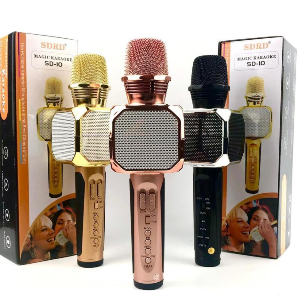 [GIÁ SẬP SÀN] Mic không dây Karaoke SD-10 không dây kết nối bluetooth hỗ trợ ghi âm pass chuẩn hàng chính hãng