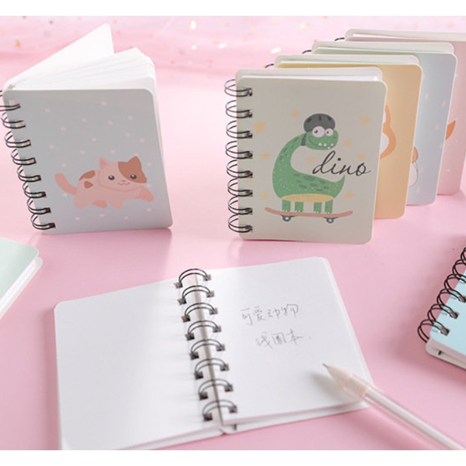 [Hàng mới về] Sổ tay mini bỏ túi kiểu Hoạt hình dễ thương - Sổ tay lò xo ghi chép