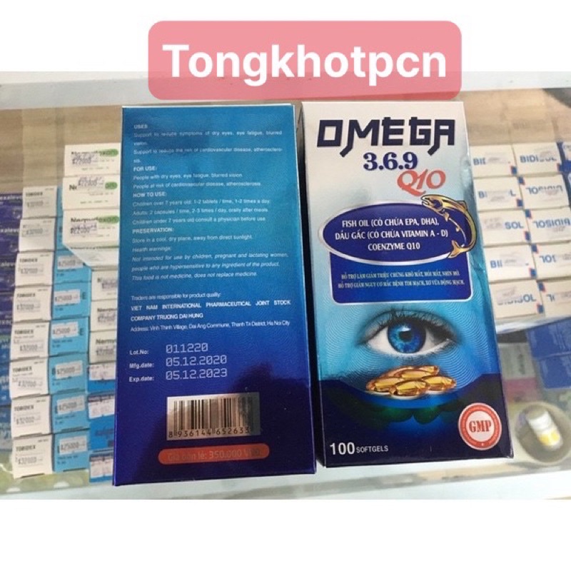 Viên uống bổ mắt Omega 369 Q10 làm giảm khô mắt,mỏi mắt