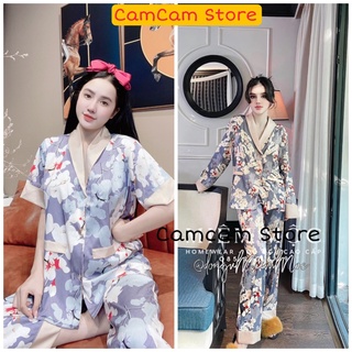 Đồ bộ lụa xước tay ngắn tay dài mặc nhà