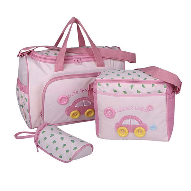 Túi Vải Oxford Đựng Tã Lót Có Tay Cầm Họa Tiết Hoạt Hình Cho Mẹ Và Bé Ốp