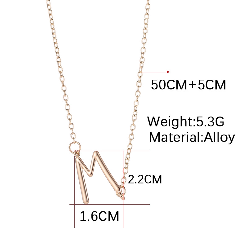Dây Chuyền Mạ Vàng Hồng Mặt Hình Chữ Cái Từ A-T 26