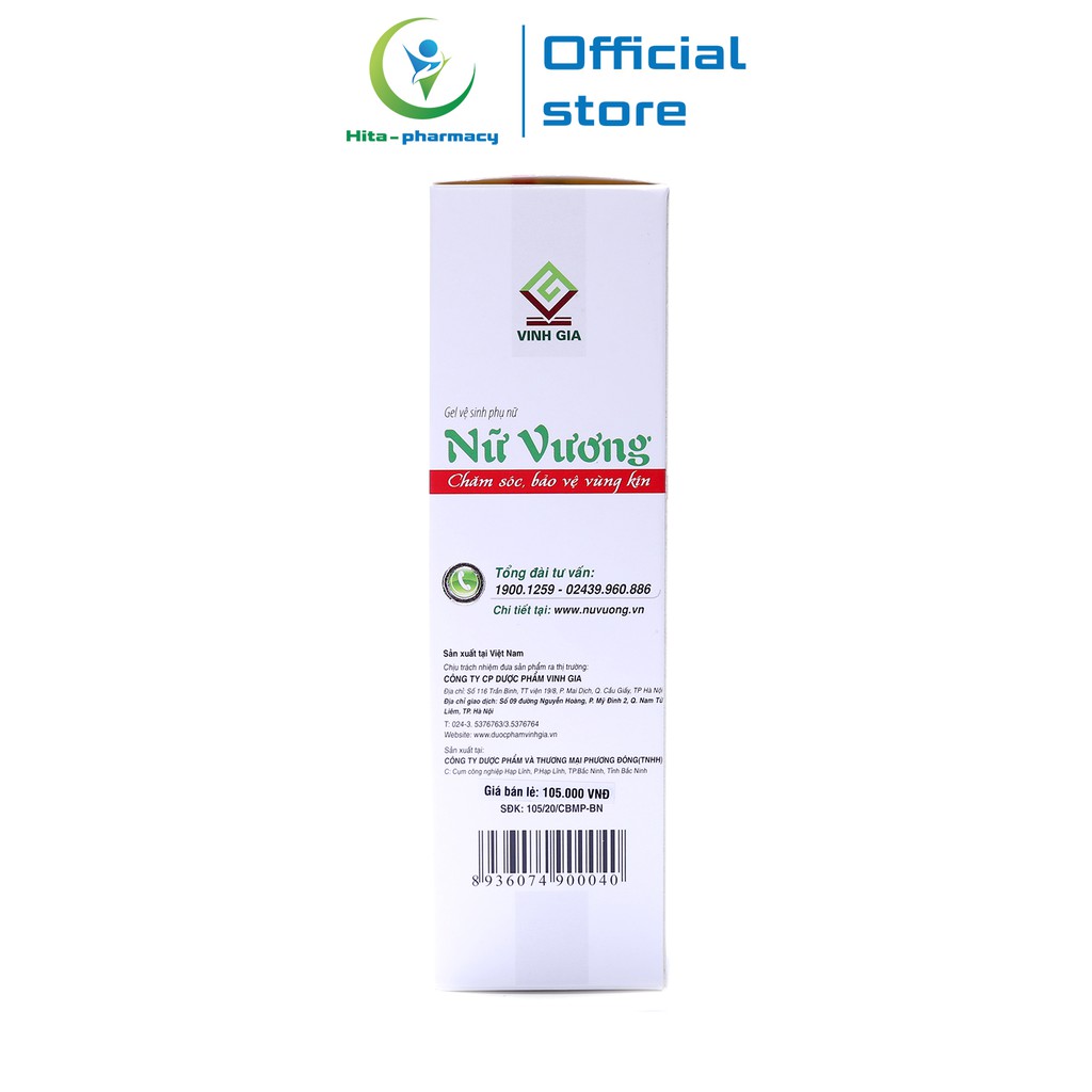 Gel vệ sinh phụ nữ Nữ Vương Vinh Gia giảm viên nhiễm nấm ngứa 100ml