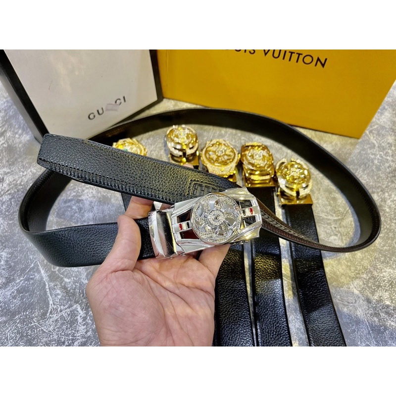 Thắt lưng da nam mặt xoay tròn , dây lưng nam thời trang nam