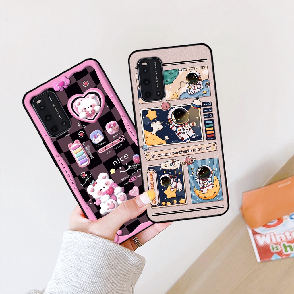 Ốp lưng Vivo V19 hình gấu, vũ trụ ngân hà chibi. ốp chống sốc bền đẹp