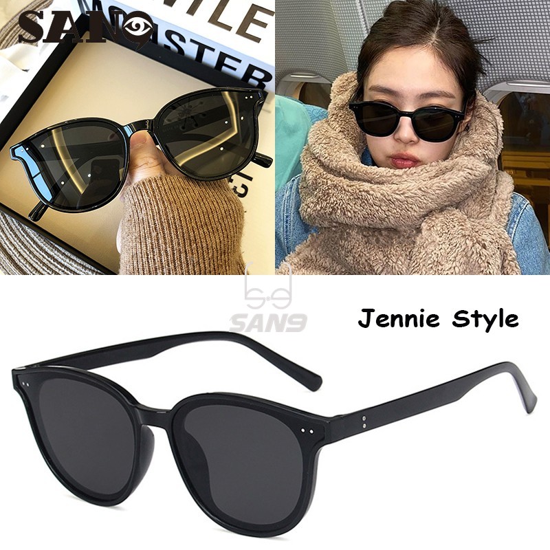 【Jennie Style】Korean Hình Bầu Dục Kính Mát Nữ/Nam Unisex UV400 Bóng