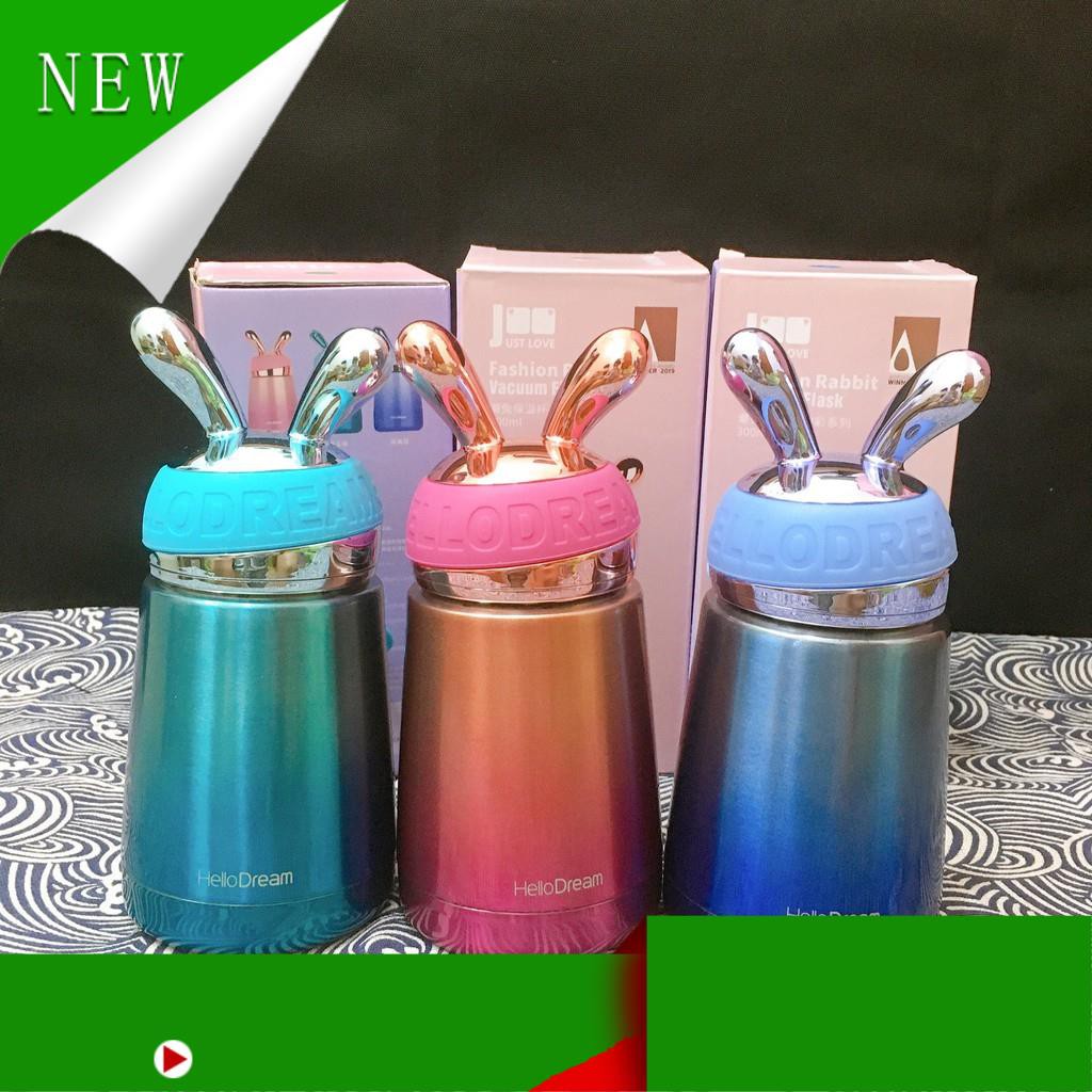 (Có ảnh thật) Bình giữ nhiệt tai thỏ dễ thương Fashion Rabbit Hello Dream tai thỏ 350ml trà