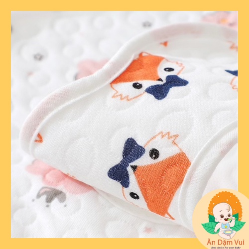 Yếm dãi xoay tròn 360 độ, yếm vải cotton mềm mịn, chống thấm tốt cho bé ăn dặm SAMI KIDS