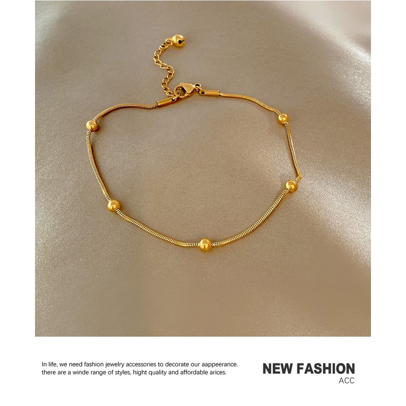 Lắc chân nữ titan simple vàng hồng H14-109 - CAM KẾT KHÔNG GỈ, KHÔNG BAY MÀU - BẢO HÀNH 12 THÁNG