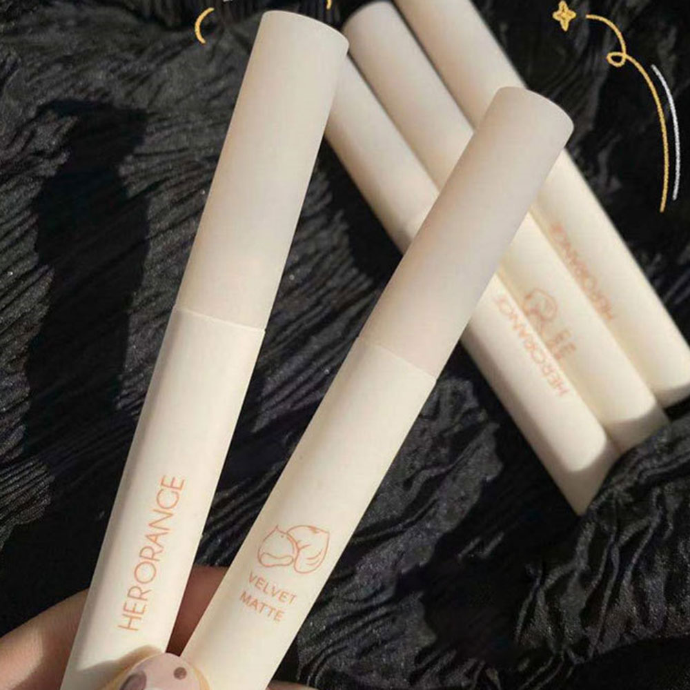 [Hàng mới về] Son kem lì HERORANGE chống thấm nước lâu trôi tông màu hạt dẻ vỏ màu trắng sữa