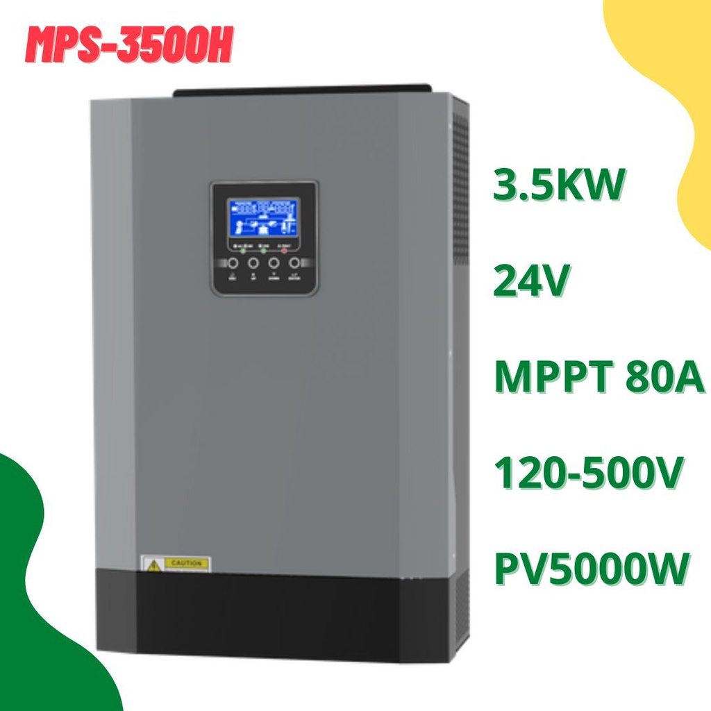 BIẾN TẦN NĂNG LƯỢNG MẶT TRỜI ĐỘC LẬP 3,5KW-24V-điện áp 120V 500V sạc MPPT 80A sạc AC 80A| BH 1 NĂM
