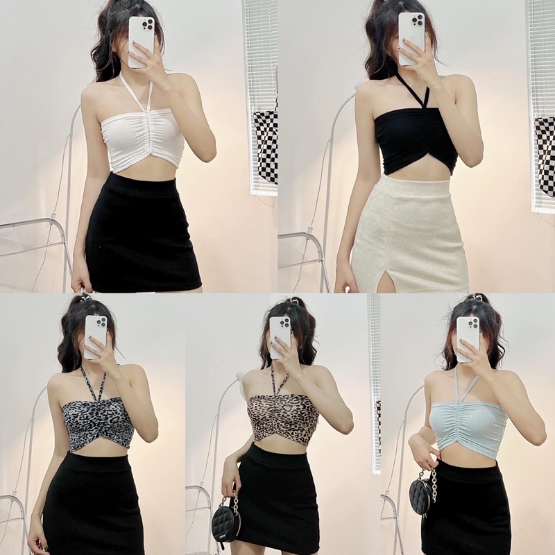 Áo Croptop Ống Rút Dây Cột Siêu Chất