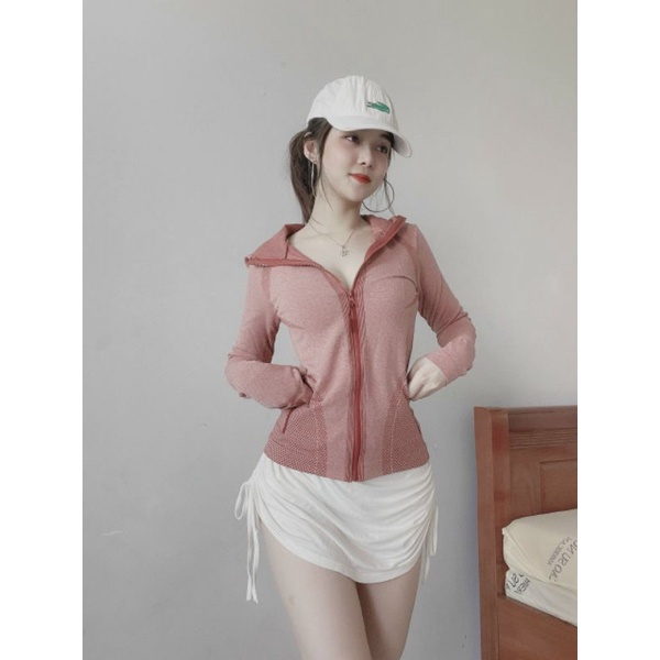 Áo Khoác Thể Thao Nữ Ôm Body. Size M L. Có 2 Túi Ngoài Dây Kéo [MTC.KD21]