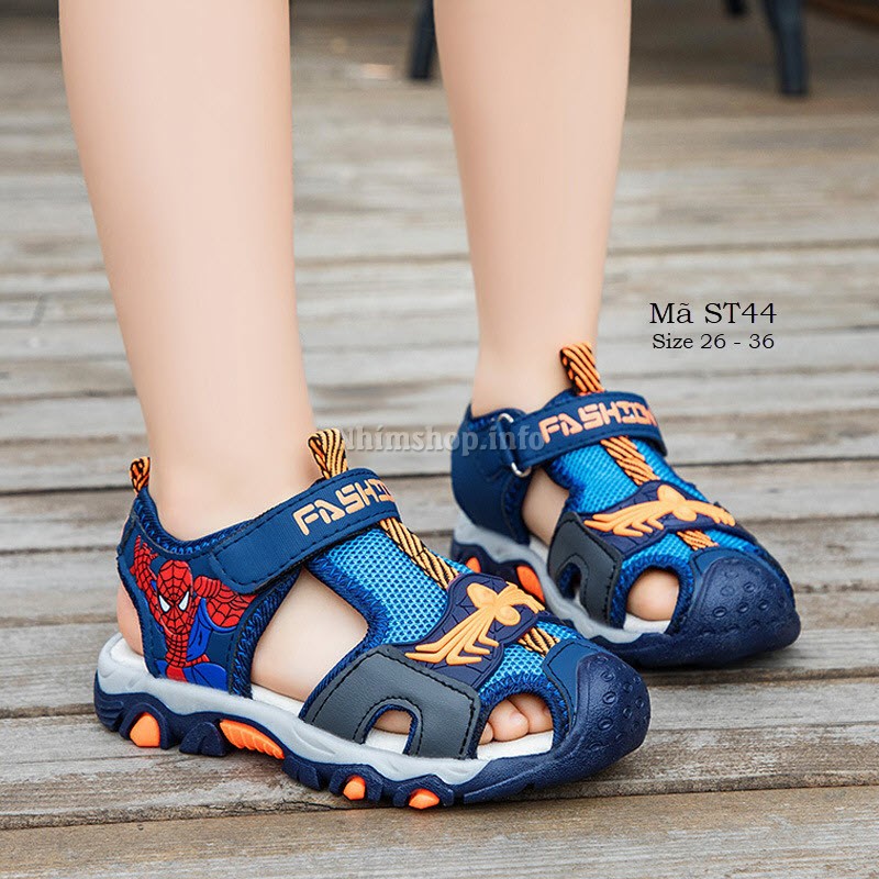 Giày sandal bít mũi bé trai người nhện spiderman siêu HOT 2020 full size 3 - 12 tuổi ST44