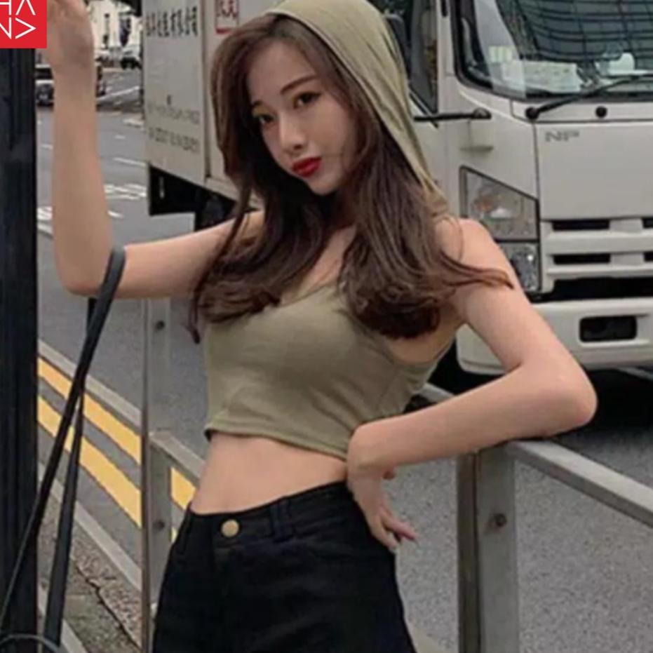 Áo Croptop Không Tay Có Mũ Trùm Đầu 12.12 Mia Dành Cho Nữ - CT162 0
