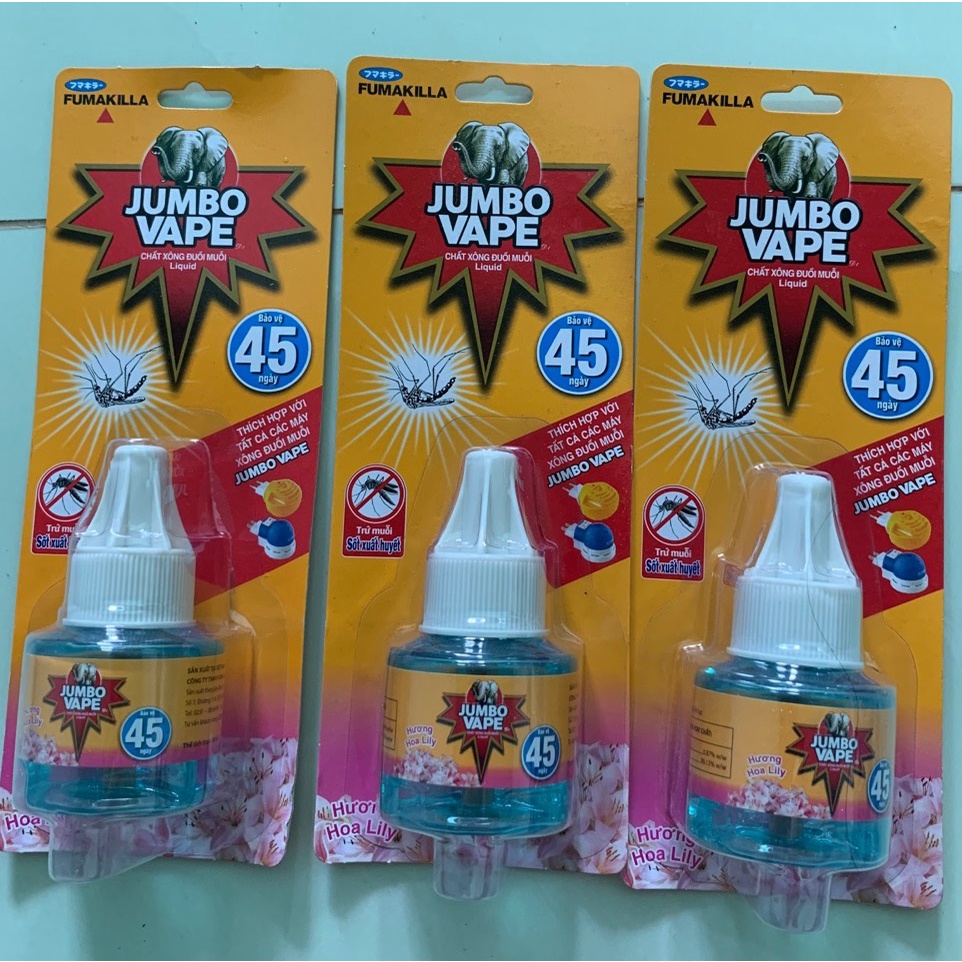 Combo Bộ Tinh dầu xông đuổi muỗi Jumbo Vape Nhật Bản hương hoa Sakura, Hoa Lily