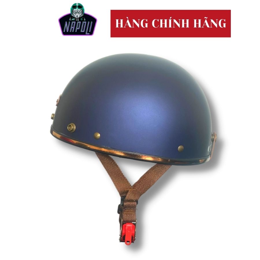 Mũ bảo hiểm Napoli phượt nửa đầu Tặng kèm lưỡi trai loại nón bảo hiểm không kính hàng chính hãng