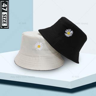 Mũ bucket hoa cúc, mũ bucket vành tròn 2 mặt, nón Ulzzang thời trang nam nữ phong cách cá tính [ẢNH, THẬT]