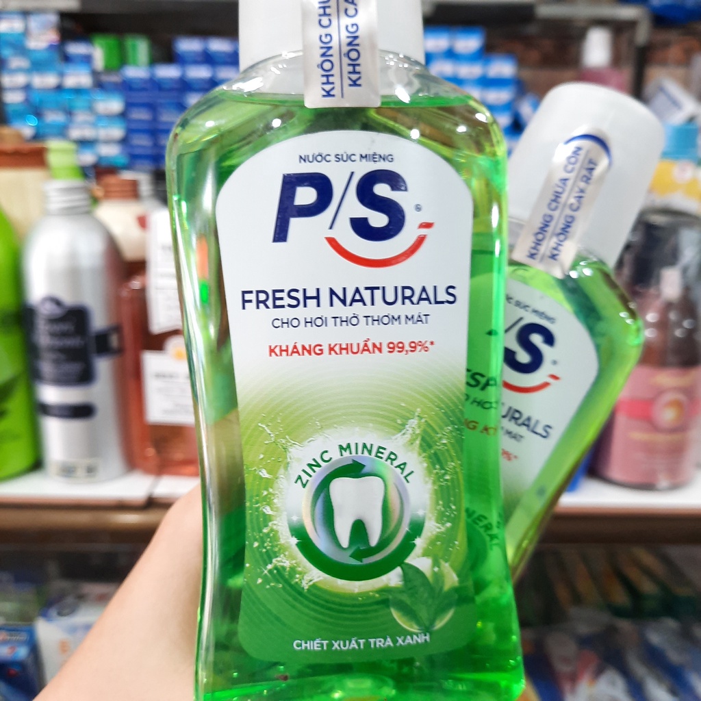 Nước súc miệng Trà Xanh P/S Fresh Naturals Zinc Mineral 300ml