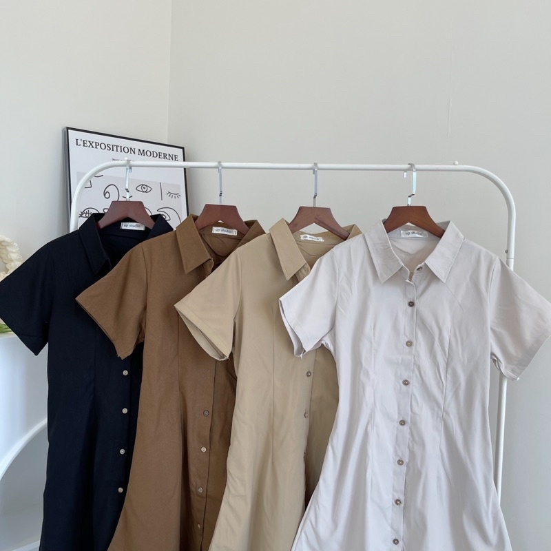 Đầm Polo Trơn Basic Sau Lưng Có Chun Co Giãn